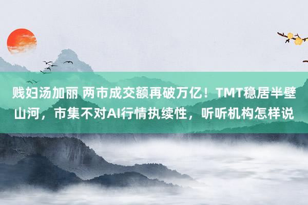 贱妇汤加丽 两市成交额再破万亿！TMT稳居半壁山河，市集不对AI行情执续性，听听机构怎样说