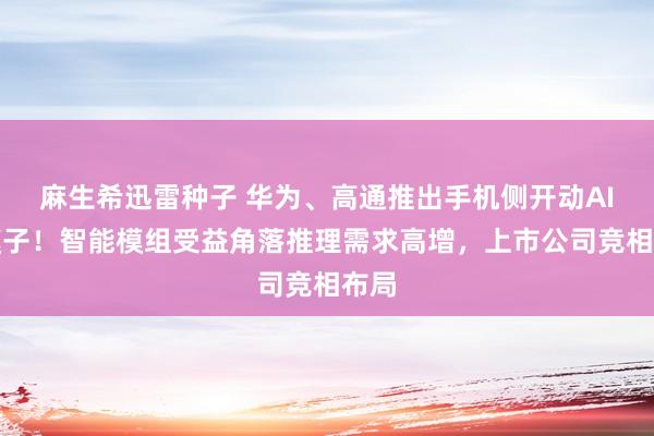 麻生希迅雷种子 华为、高通推出手机侧开动AI大模子！智能模组受益角落推理需求高增，上市公司竞相布局