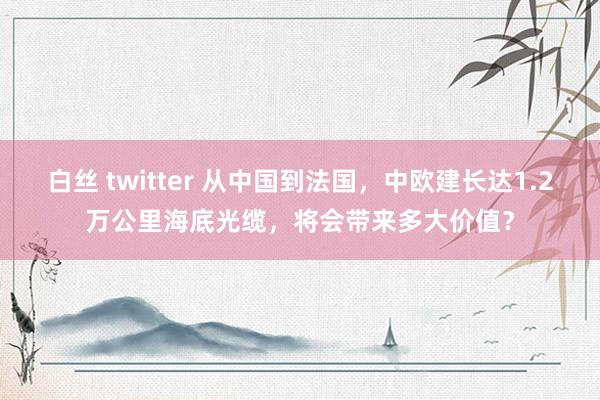 白丝 twitter 从中国到法国，中欧建长达1.2万公里海底光缆，将会带来多大价值？