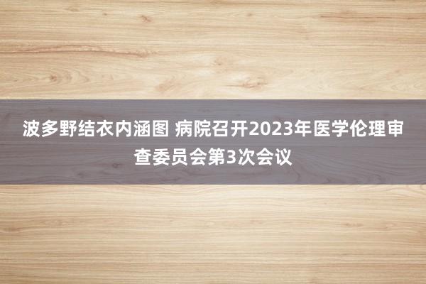 波多野结衣内涵图 病院召开2023年医学伦理审查委员会第3次会议