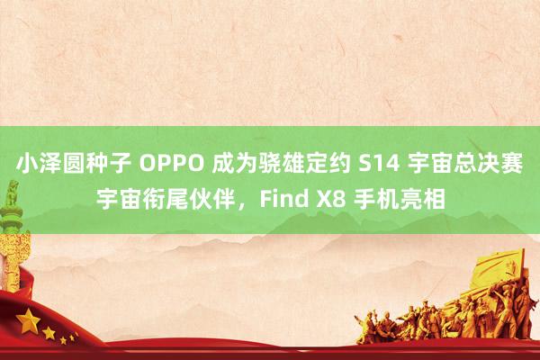 小泽圆种子 OPPO 成为骁雄定约 S14 宇宙总决赛宇宙衔尾伙伴，Find X8 手机亮相